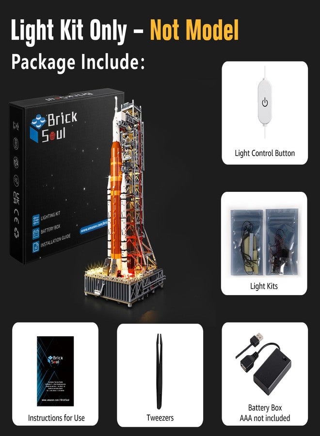 BrickSoul Light Kit Compatible with Lego NASA Artemis Space Launch System Rocket 10341 Building Set, Accessories Lights Only, No 10341 Model, Upgraded Touch Control & Dimming - Image 2
