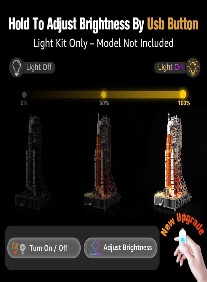 BrickSoul Light Kit Compatible with Lego NASA Artemis Space Launch System Rocket 10341 Building Set, Accessories Lights Only, No 10341 Model, Upgraded Touch Control & Dimming - Image 3