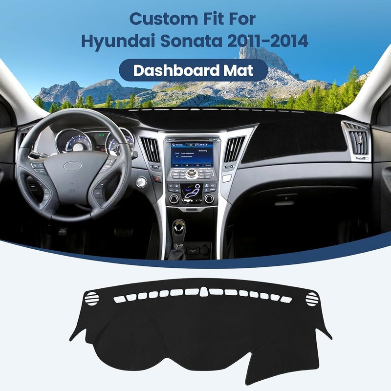 Rilsen Dashboard Cover Mat for Hyundai Sonata 2011-2014 - Nonslip Sunshade Protector - Image 2