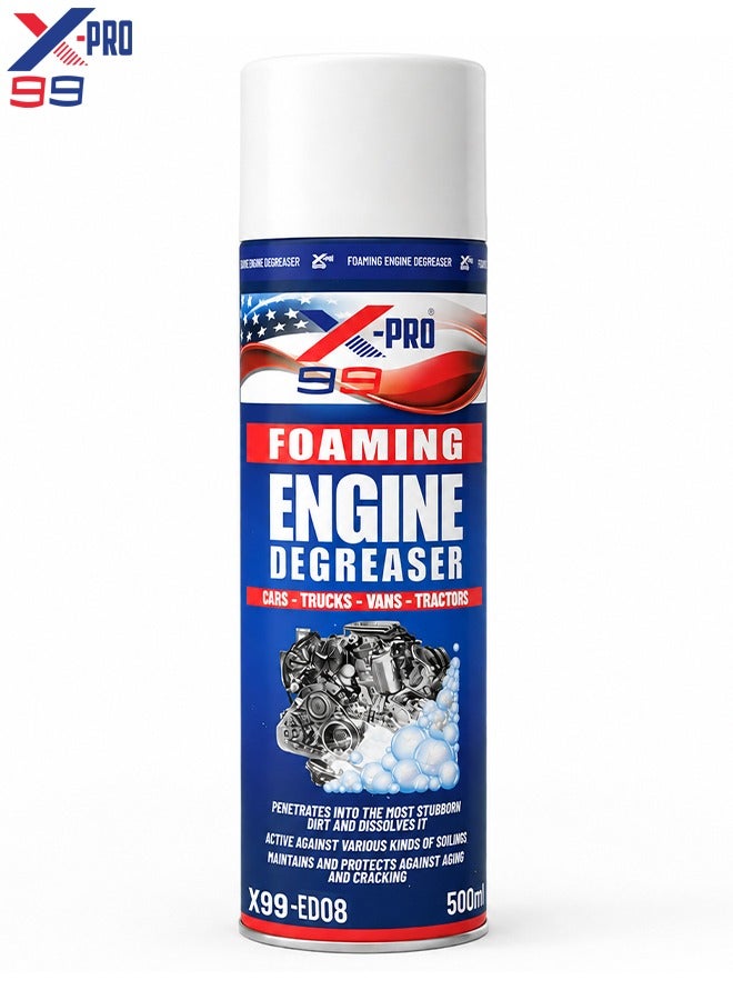 X Pro 99 X99-PRO X99-ED08 Foaming Engine Degreaser Spray 500ml (3 PCS) Heavy Duty Engine Cleaner Foam for Cars Trucks Vans Tractors Motorcycles, Removes Grease Oil Dirt Grime, Fast Acting Engine Bay Cleaning Formula - Image 2
