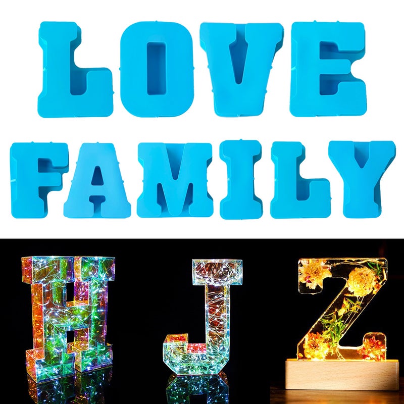 Uppercase And Lowercase 26 English Letters Silicone Mold Diy Resin Ornament Single Letter Mold Cake Mold - Image 2