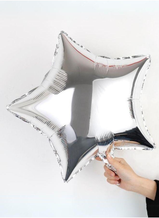 Generic - Ramadan Mubarak Balloon Set of 33 Pcs, Premium Quality Shiny Silver Balloons Set for Eid Decorations Ramadan Party Decoration - Image 1