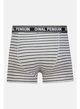 Original Penguin Men 3 Piece Brand Logo Trunks, Grey/Black  - Image 4