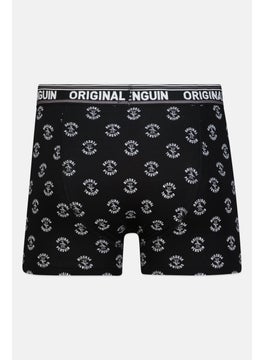 Original Penguin Men 3 Piece Brand Logo Trunks, Grey/Black  - Image 2
