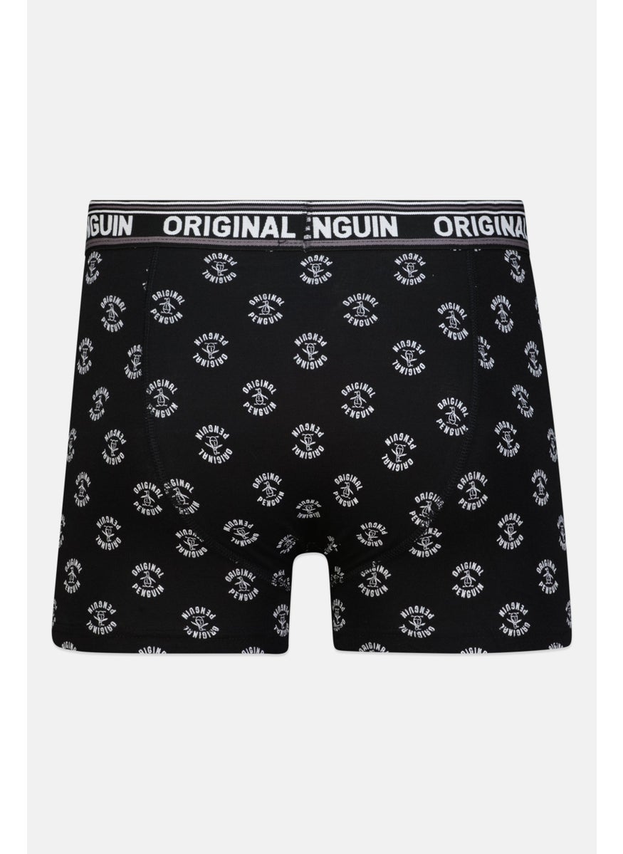 Original Penguin Men 3 Piece Brand Logo Trunks, Grey/Black  - Image 2