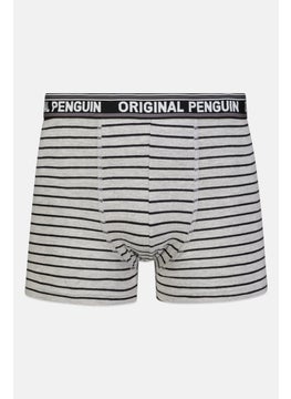 Original Penguin Men 3 Piece Brand Logo Trunks, Grey/Black  - Image 5