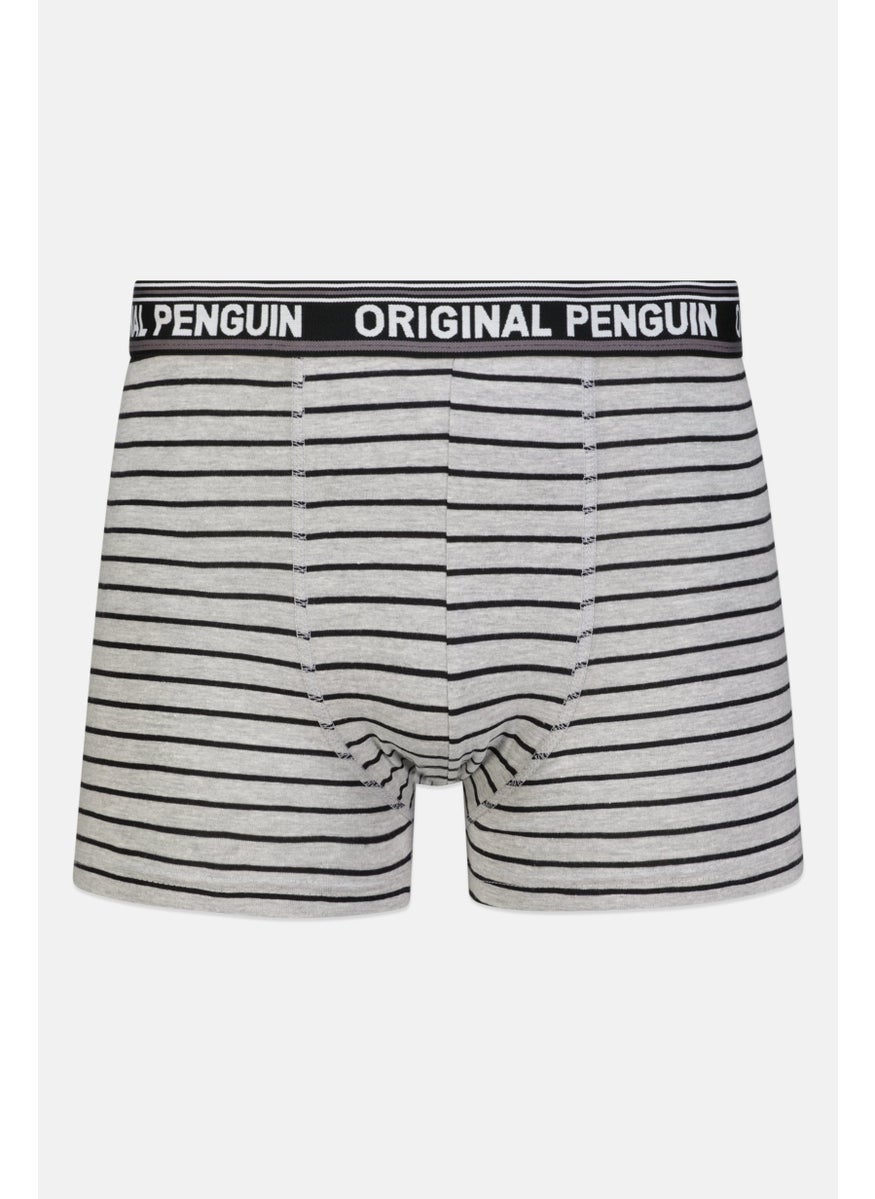 Original Penguin Men 3 Piece Brand Logo Trunks, Grey/Black  - Image 5