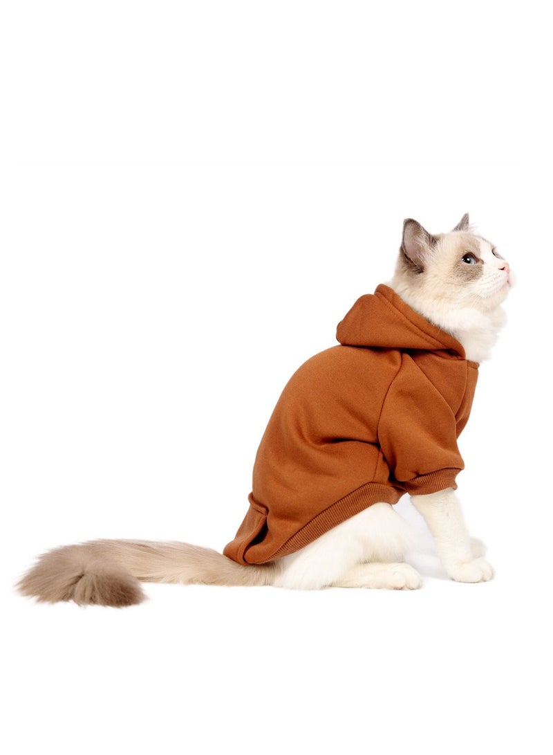 Loquat Squality Autumn And Winter Clothing Pure Color Hooded Hoodie Brown - Image 1