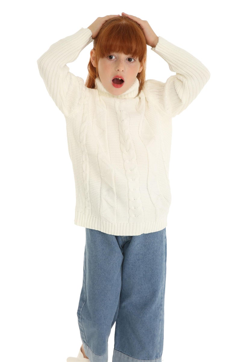 Mud Kingdom Toddler Boys Girls Turtleneck Pullover Base Tops Sweater 6 Black - Image 2