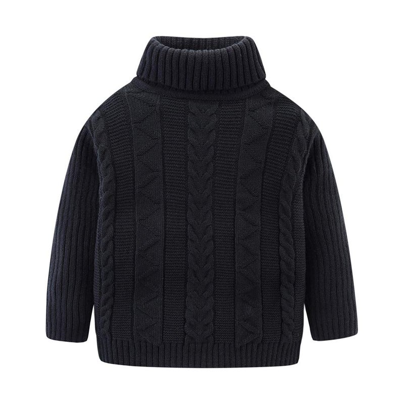 Mud Kingdom Toddler Boys Girls Turtleneck Pullover Base Tops Sweater 6 Black - Image 5
