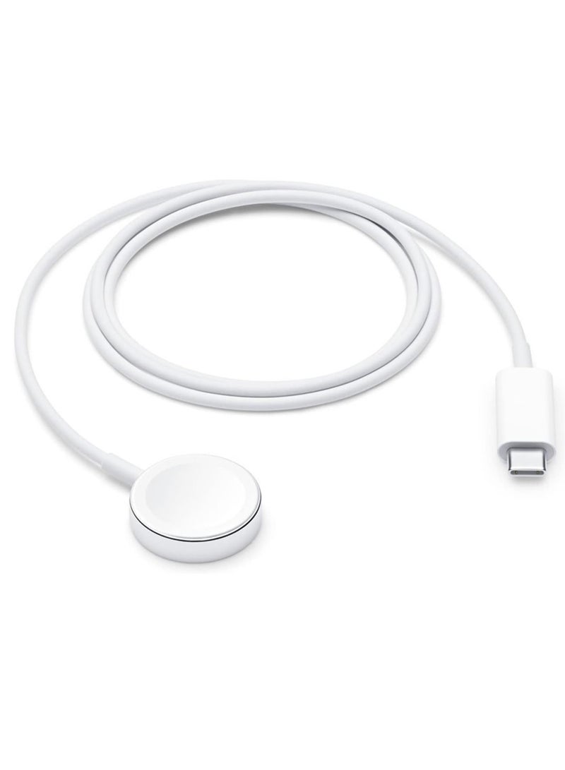 شاحن مغناطيسي سريع مطور لساعة آبل إلى كابل USB نوع سي (1 متر/محمول) شحن لاسلكي مغناطيسي متوافق مع سلسلة ساعات آبل 8/7/6/اس اي/5/4/3/2/1