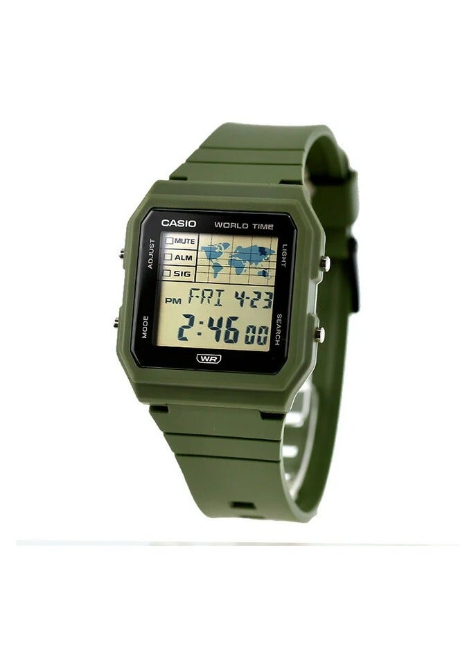 CASIO Pop LF-30W-3A Digital Men's Watch (Green) – World Map Display, Alarms, Timer, LED Backlight - Image 1