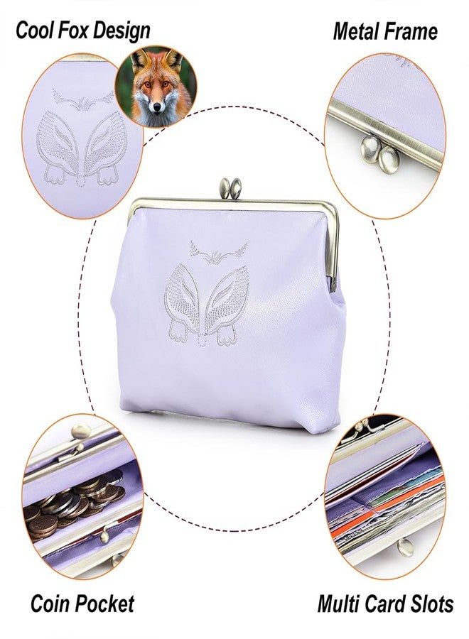 CONTACTS Full Grain Goat Leather Small Clutch Bag for Women Kiss Lock Clutch Wallet Vintage Evening Bag Wedding Purse (Purple) - Image 4