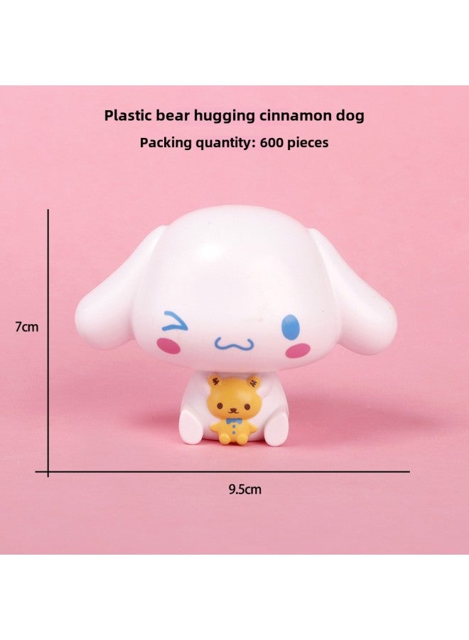 Plastic Library Xiaomi Bear Jade Dog Black Penguin Cute Hand-made Model Cake Decoration Doll Stall Hot Sale-Color:080-2 Plastic Bear Small Jade Dog  - Image 1