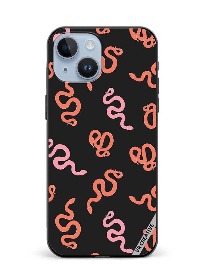 VR CREATIVE Protective Case Cover For Apple iPhone 15 Plus Cartoon Funny Colorful Snakes Pattern Design Multicolour - Image 1