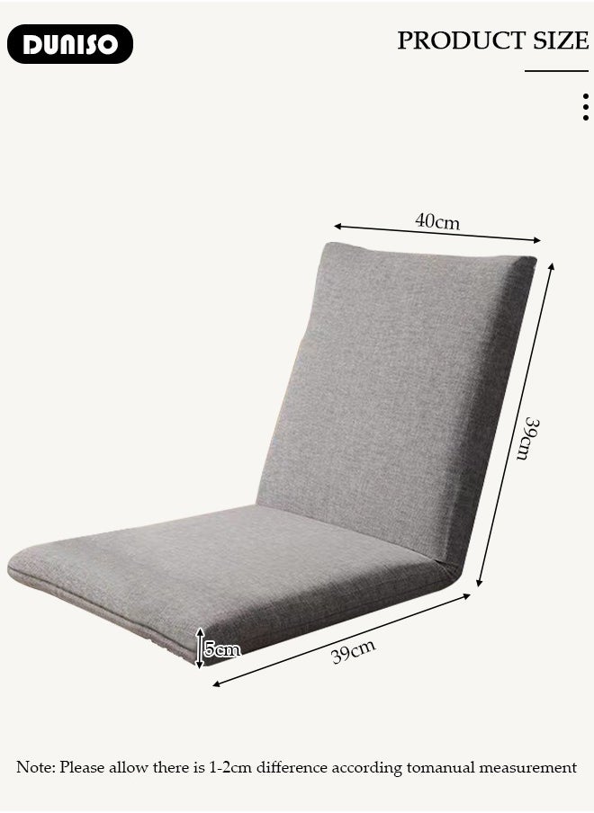 DUNISO Floor Chair, Folding Lazy Sofa with Adjustable Backrest, Padded Floor Gaming Chair with Removable Washable Cover, Back Support Floor Seat, Lightweight Lounger Chair for Meditation, Reading, Watching, Video-Gaming, Adult & Kid  - Image 4
