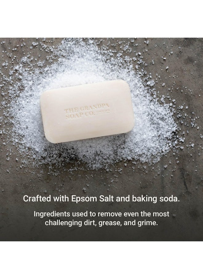 The Grandpa Soap Company - Epsom Salt Bar Soap Deep Cleansing Soap Made With Epsom Salt And Baking Soda Removes Dirt Grease And Grime Vegan For Face And Body 4.25 Oz 3 Pack - Image 1