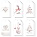 Whaline 120 Pcs Christmas Rose Gold Foil Paper Gift Tags Holiday Hang Name Tags Label with Twine for DIY Xmas Present Happy New Year Party Decoration - Image 1