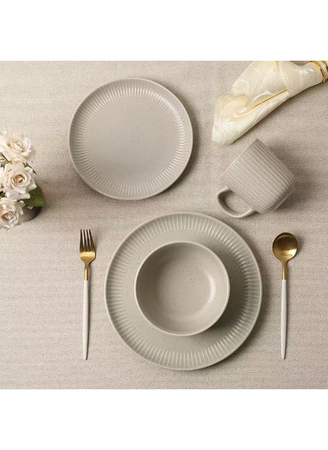DANUBE HOME Youthful Bite 16-Piece Stoneware Dinner Set – Elegant Tableware for 4, Durable & Stylish, Microwave & Dishwasher Safe, Perfect for Casual & Formal Dining, Everyday Meals  - Image 1
