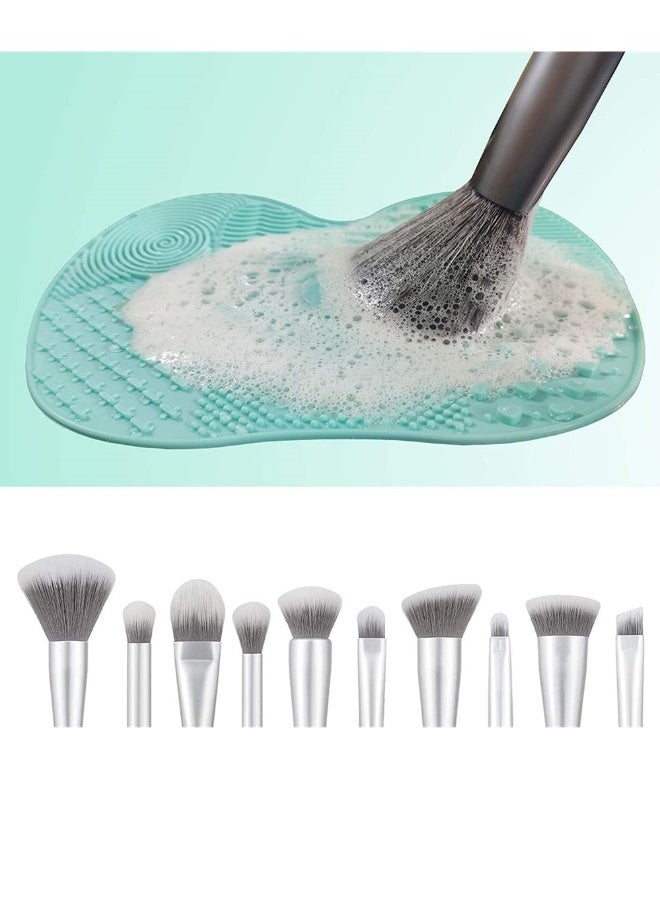 2 عبوتين حصيرة لتنظيف فرش المكياج وسادة تنظيف فرش المكياج ودعامة مع كوب شفط أداة غسيل محمولة لفرش المكياج - Image 5