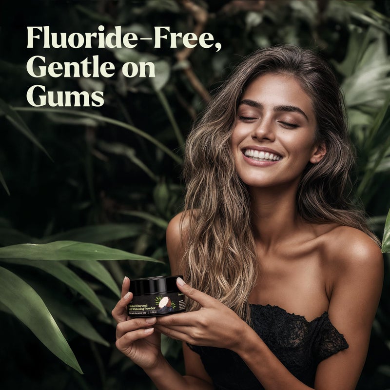 Lagunamoon Activated Charcoal Teeth Whitening Powder - 50g Natural Coconut Charcoal, Effective Teeth Stain Remover and Toothpaste Alternative - Safe for Gums Or Enamel - Image 3