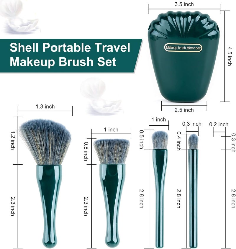Suicune Makeup Brush Kit Convenient Travel Brush Set for Powders Blush Bronzer  Eyeshadows CrueltyFree  Vegan with Cute Mirror Box - Image 3