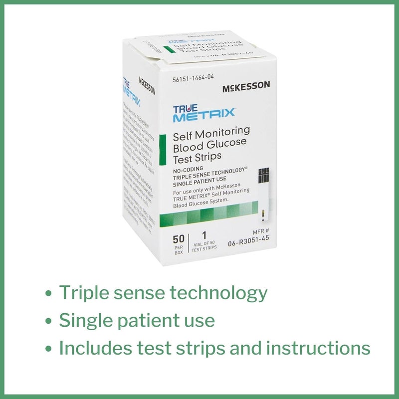 McKesson True METRIX Blood Glucose Test Strips for Diabetes 1200 Strips SelfMonitoring System - Image 2