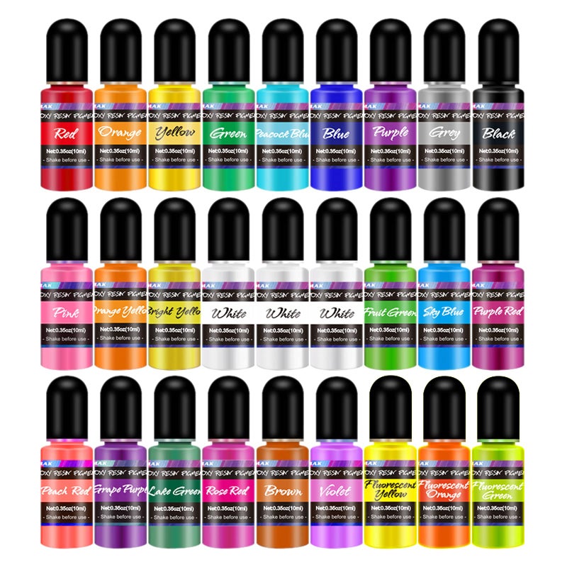M.A.K Epoxy Resin Pigment, M.A.K 27 Bottles Transparent Liquid Dye High Concentration Resin Colorant for Crafts Art Coloring, Painting, Jewelry DIY Making, Each 10ml - Image 5