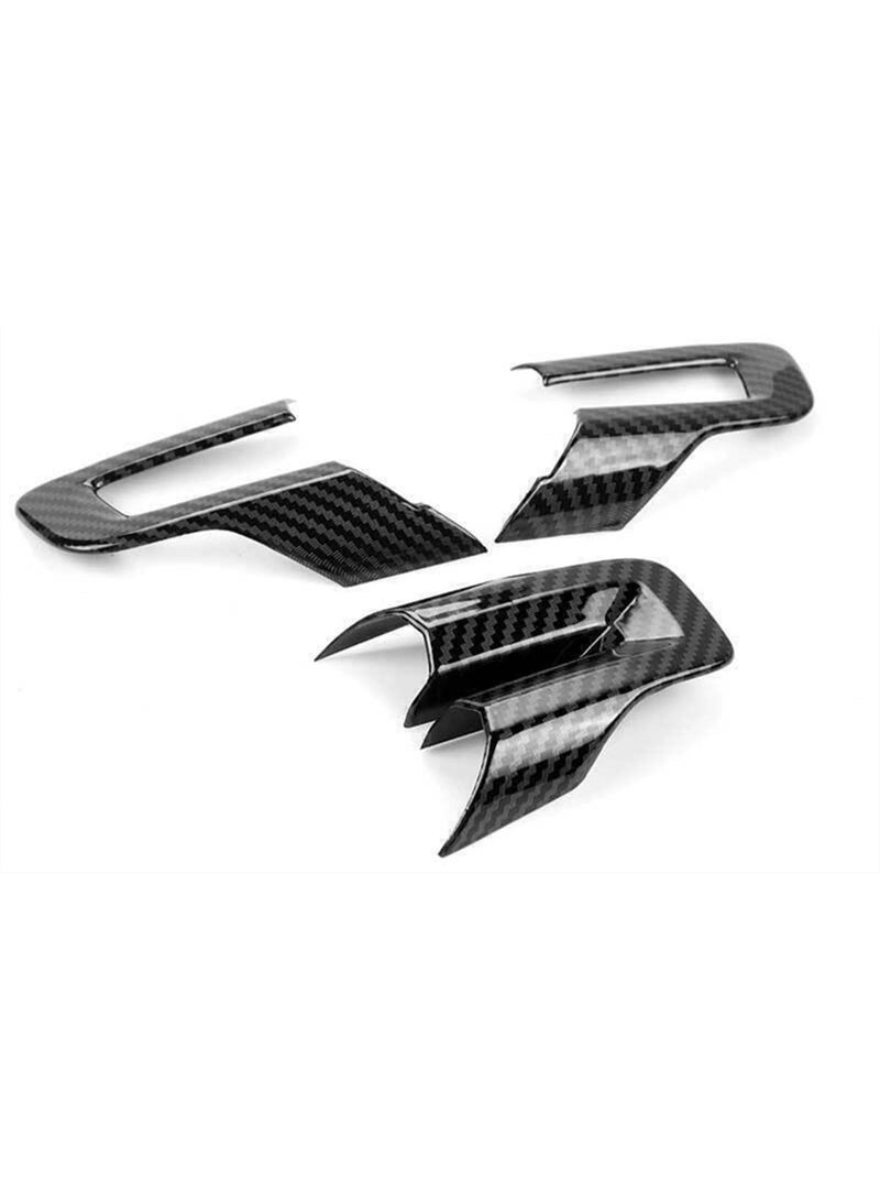 KISSUN Steering Wheel Cover Trim for Ford Mustang Accessories 2015 2016 2017 2018 2019 2020 2021 2022 2023， Car Interior Accessories，Carbon Fiber (Black Carbon Fiber) - Image 4