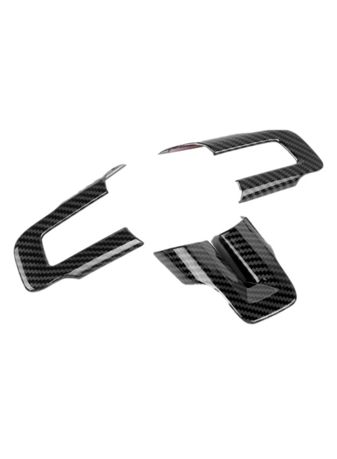 KISSUN Steering Wheel Cover Trim for Ford Mustang Accessories 2015 2016 2017 2018 2019 2020 2021 2022 2023， Car Interior Accessories，Carbon Fiber (Black Carbon Fiber) - Image 2