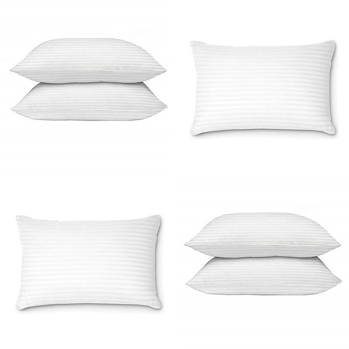 RECTANGULAR 12X18 INCHES PILLOW SET OF 6 MABEL MICROFIBER HOTEL QUALITY PREMIUM FIBRE SOFT CUSHION LUMBAR PILLOW FILLER WHITE