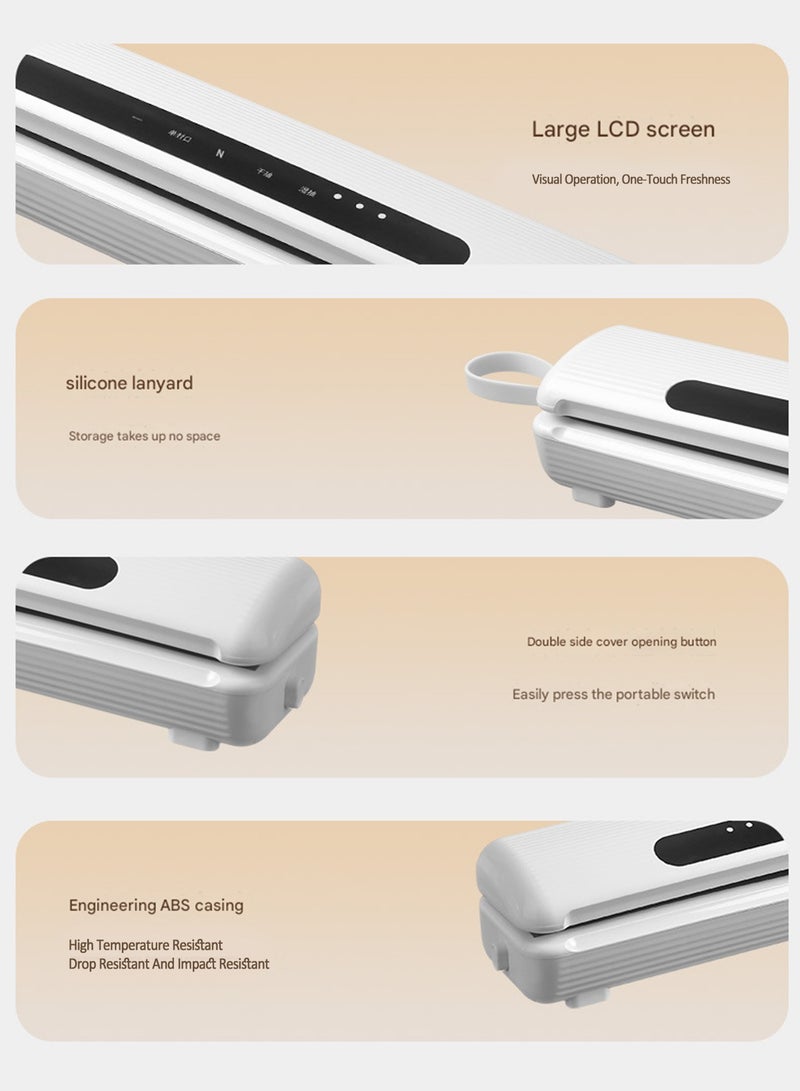 Rechargeable Vacuum Sealing Machine, Household Vacuum Sealing Machine,Sealer, Compact Food Vacuum Machine, Push Button Food Vacuum Machine, Wet & Dry, 60kpa Compact Vacuum Sealer  - Image 3