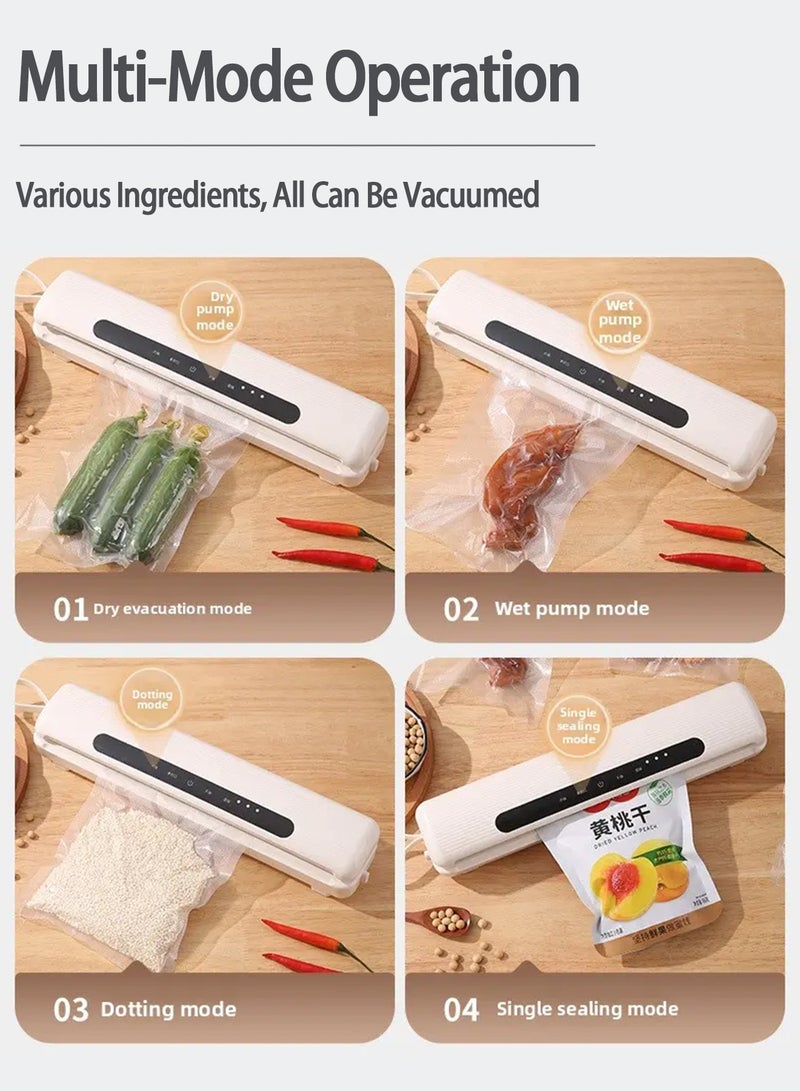 Rechargeable Vacuum Sealing Machine, Household Vacuum Sealing Machine,Sealer, Compact Food Vacuum Machine, Push Button Food Vacuum Machine, Wet & Dry, 60kpa Compact Vacuum Sealer  - Image 4