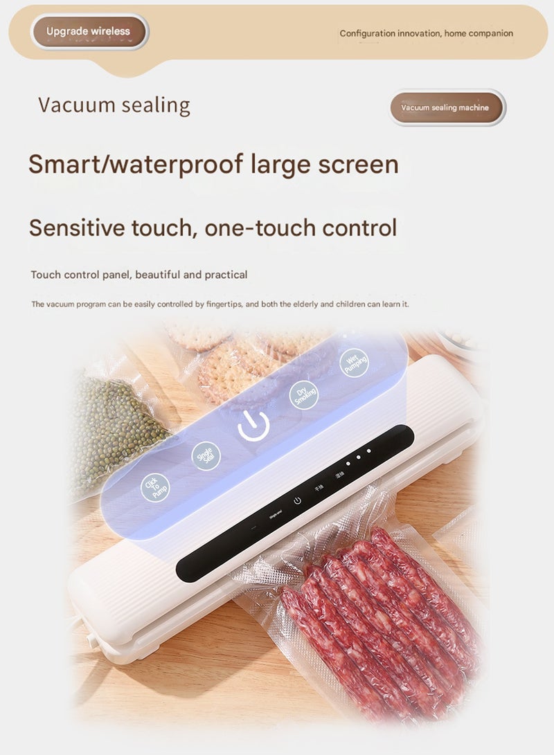 Rechargeable Vacuum Sealing Machine, Household Vacuum Sealing Machine,Sealer, Compact Food Vacuum Machine, Push Button Food Vacuum Machine, Wet & Dry, 60kpa Compact Vacuum Sealer  - Image 5