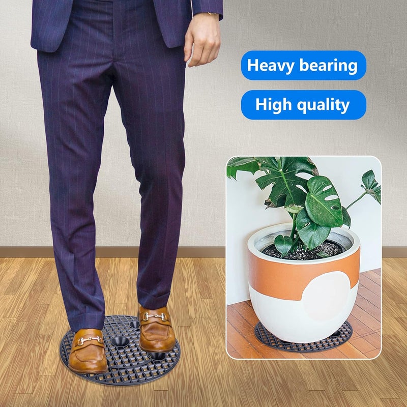 LFUTARI 6 PCS Plant Level Pot Elevator, Plant Stands, 11.6inch Plant Pot Saucer for Prevent Rot and Damage on Patio & Deck (30cm-6pcs, Black) - Image 4