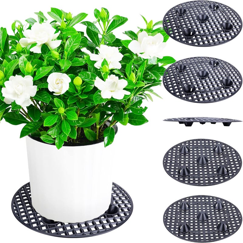 LFUTARI 6 PCS Plant Level Pot Elevator, Plant Stands, 11.6inch Plant Pot Saucer for Prevent Rot and Damage on Patio & Deck (30cm-6pcs, Black) - Image 1