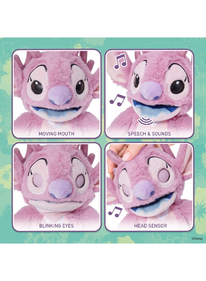 Disney Stitch RealFX Palm Angel Puppetronic | Lilo & Stitch | Puppet | Interactive Plush Toy | Soft Toy | 40+ Sounds & Actions | Moving Mouth, Blinking Eyes, Head Sensor, Speech & Sounds | Premium Gift for Kids and Adult Collectors - Image 3