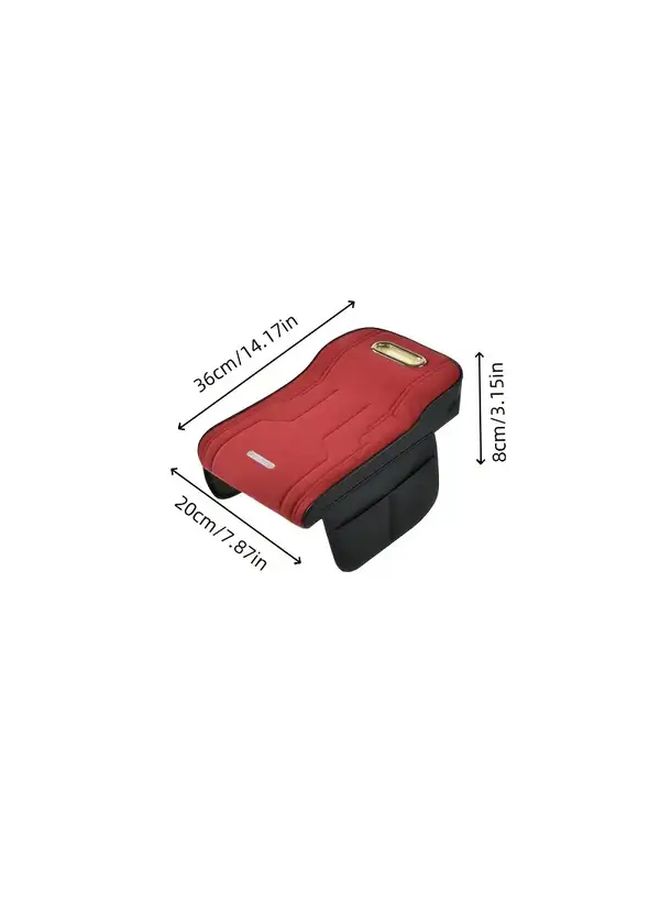 Black Car Console Armrest Pad With Tissue Box And Cup Holder - Image 2