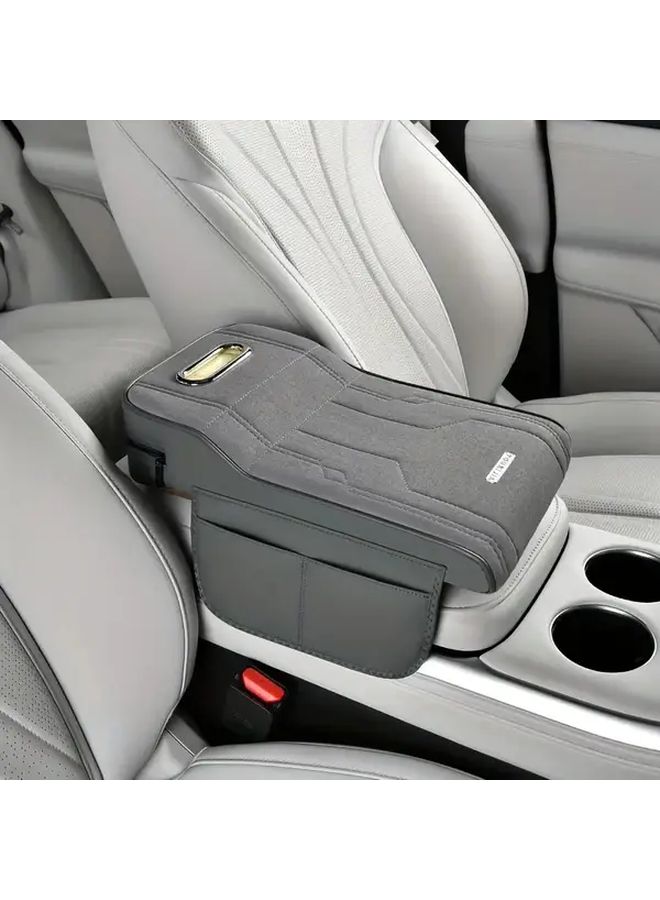 Black Car Console Armrest Pad With Tissue Box And Cup Holder - Image 4
