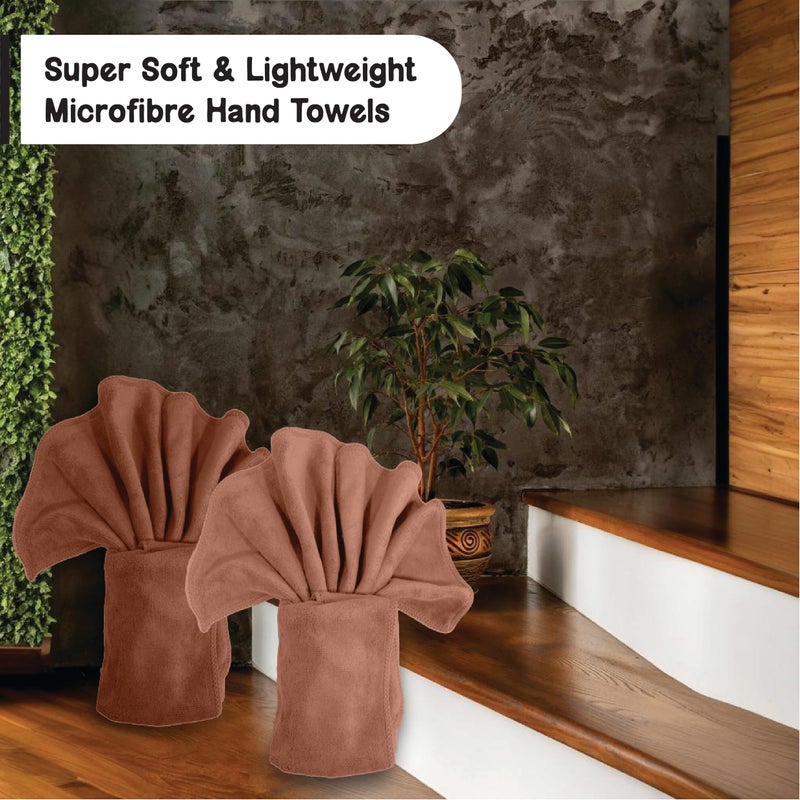 HOUSSE Microfiber Hand Towel for Gym | Home| Yoga | 450 GSM | 60 x 40 CM| Premium QualityTowels | an Hpoallergenic Towel | Ultra Absorbent & Anti-Bacterial | (2, Warm Beige_Rustic Chestnut) - Image 3