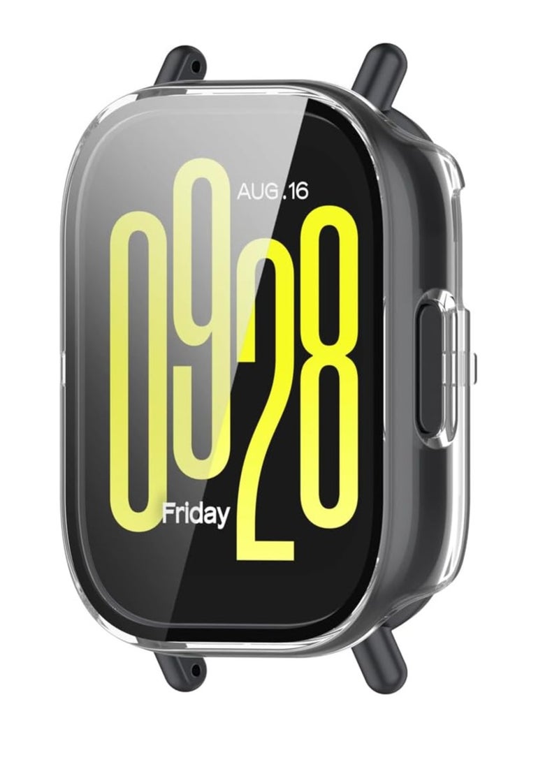 جراب حماية من زوهمولي متوافق مع ساعة ريدمي ووتش 5 اكتيف، مصنوع من البولي كربونات فائق النحافة من الزجاج المقسى ومقاوم للخدش، شاشة حماية شاملة لساعة ريدمي ووتش 5 اكتيف شفاف - Image 3