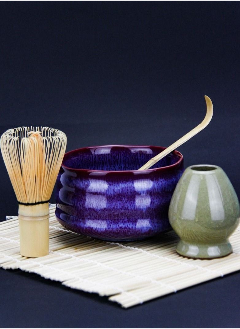 Tealand - Traditional Handcurled Matcha Set Whisk Bowl Matcha Whisk Whisk Holder Bamboo Spoon Utensil Natural - Image 1