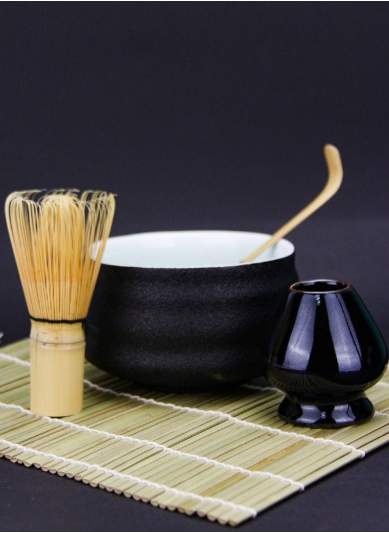 Tealand - Traditional Handcurled Matcha Set Whisk Bowl Matcha Whisk Whisk Holder Bamboo Spoon Utensil Natural - Image 1