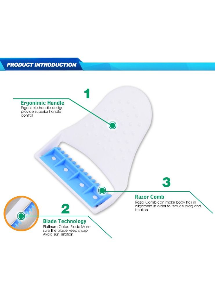 شفرات حلاقة الشعر المحمولة مجموعة من 6 قطع , شفرات ازالة الشعر لكامل للجسم محمولة و مناسبة للسفر - للجنسين - Image 5