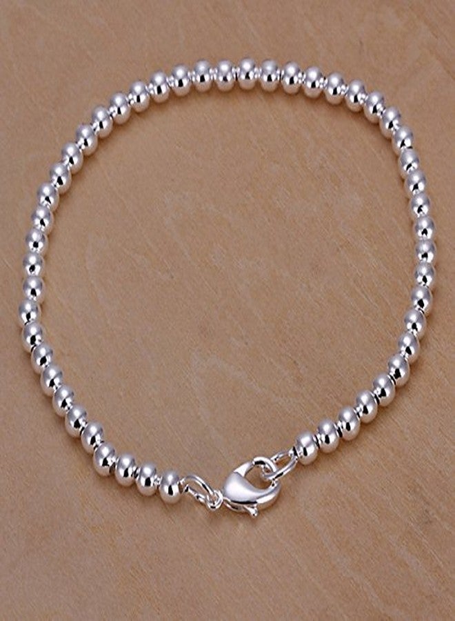 Cutesmile Fashion Jewelry 925 Sterling Silver 4mm Lucky Round Beads Bracelet for Women - Image 4