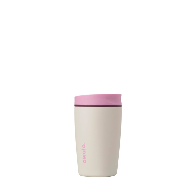 Owala SmoothSip Slider Insulated Stainless Steel Coffee Tumbler Reusable Iced Coffee Cup Hot Coffee Travel Mug BPA Free 12 oz PinkTan Daybreak - Image 2
