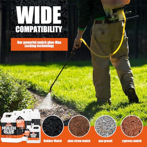 Shabebe Mulch Glue for Landscaping, 1Gallon Rock Glue, Fast-Dry Non-Toxic Weather-Resistant Strong Gravel Binder, Pine Straw Outdoor Strong Pebble Gravel Hold for Garden, Mulch Lock and Pea Gravel Stabilizer - Image 3