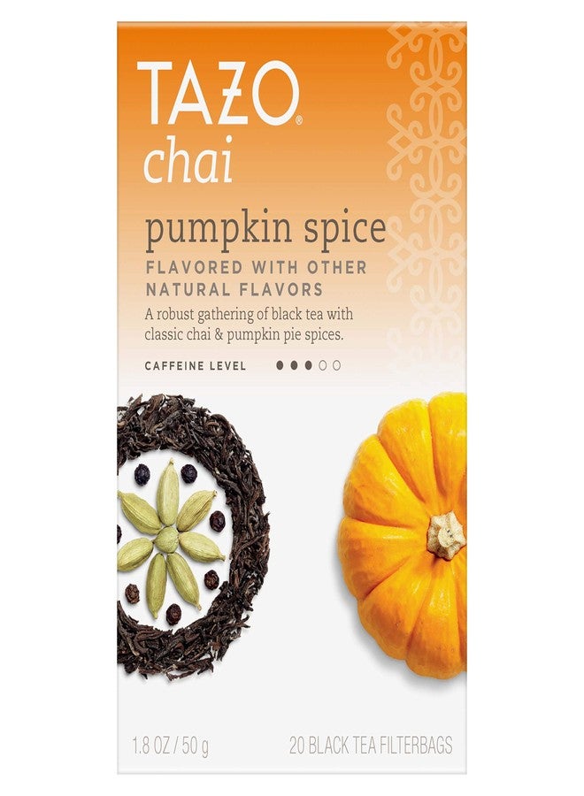 Tazo Chai Pumpkin Spice Tea Bags, Black Tea, 20 ct, Pack of 6 - Image 1
