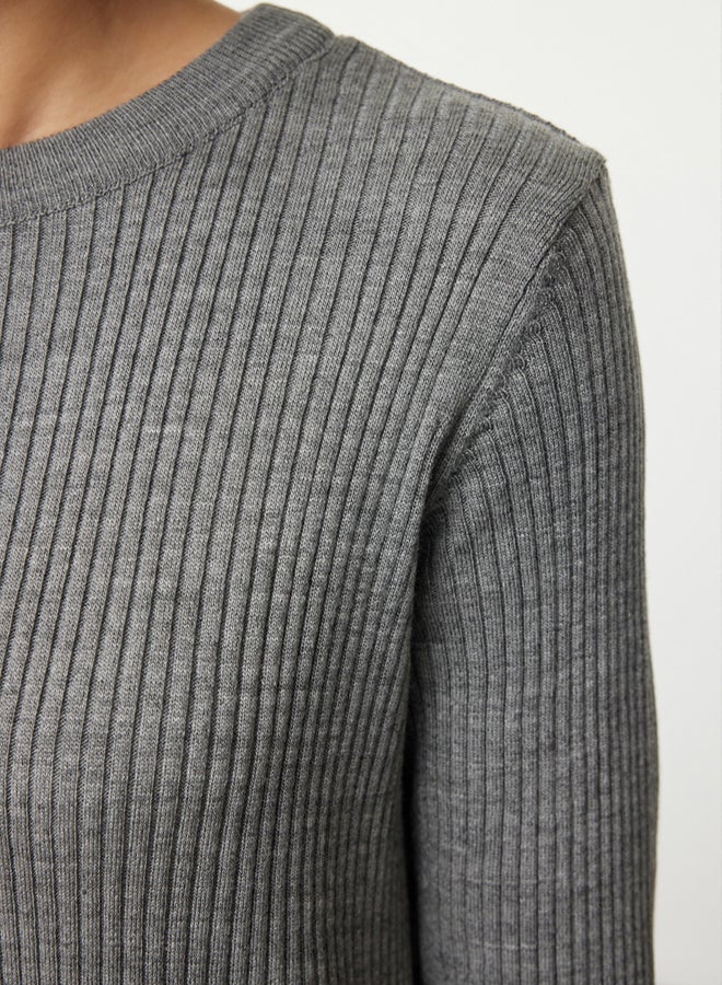trendyol Knitwear Gray Dress  Button Detail - Image 4