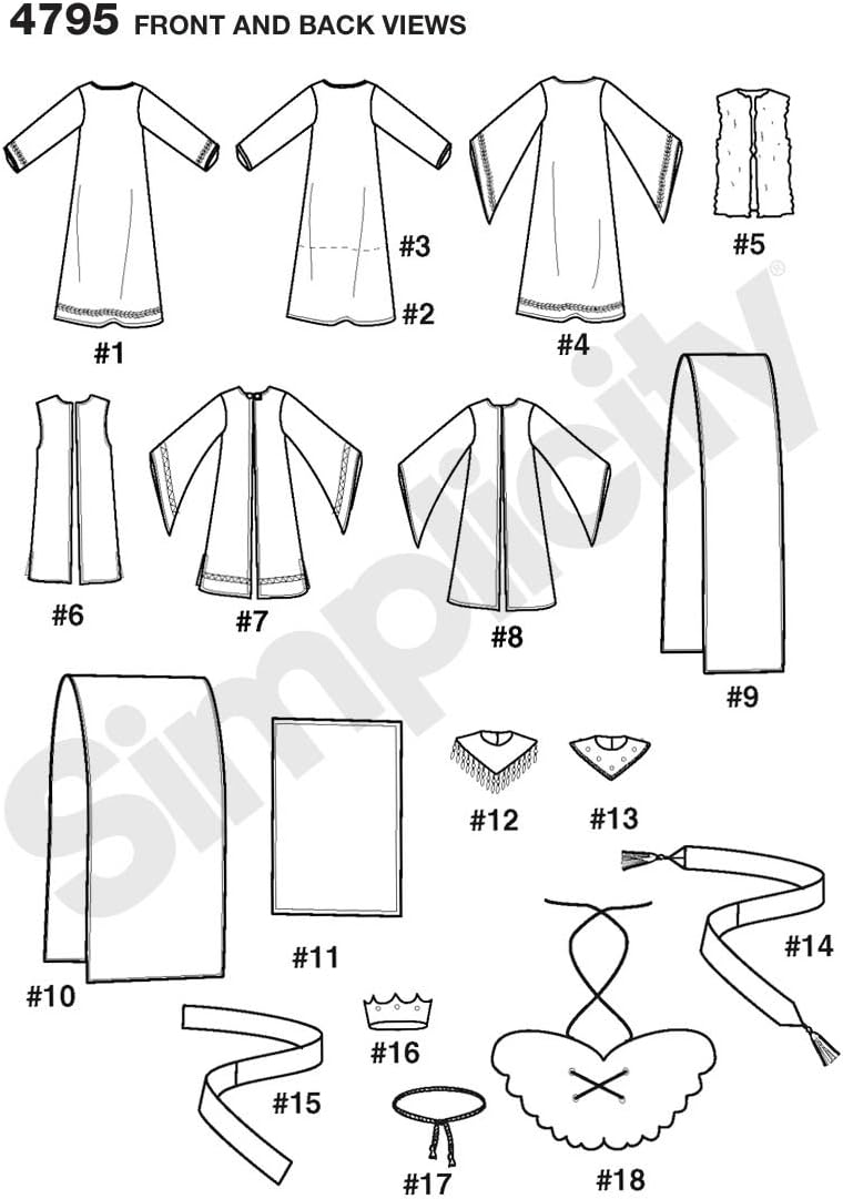 Simplicity 4795 Historical and Biblical Costume for Adults and Teens by Andrea Schewe, Sizes A (XS-XL) - Image 2